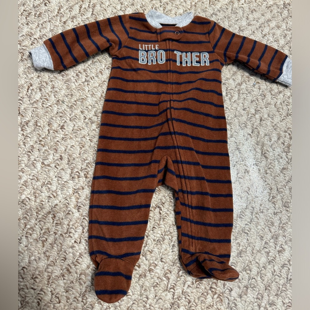 NWOT Carters striped little brother onesie/footie 3M